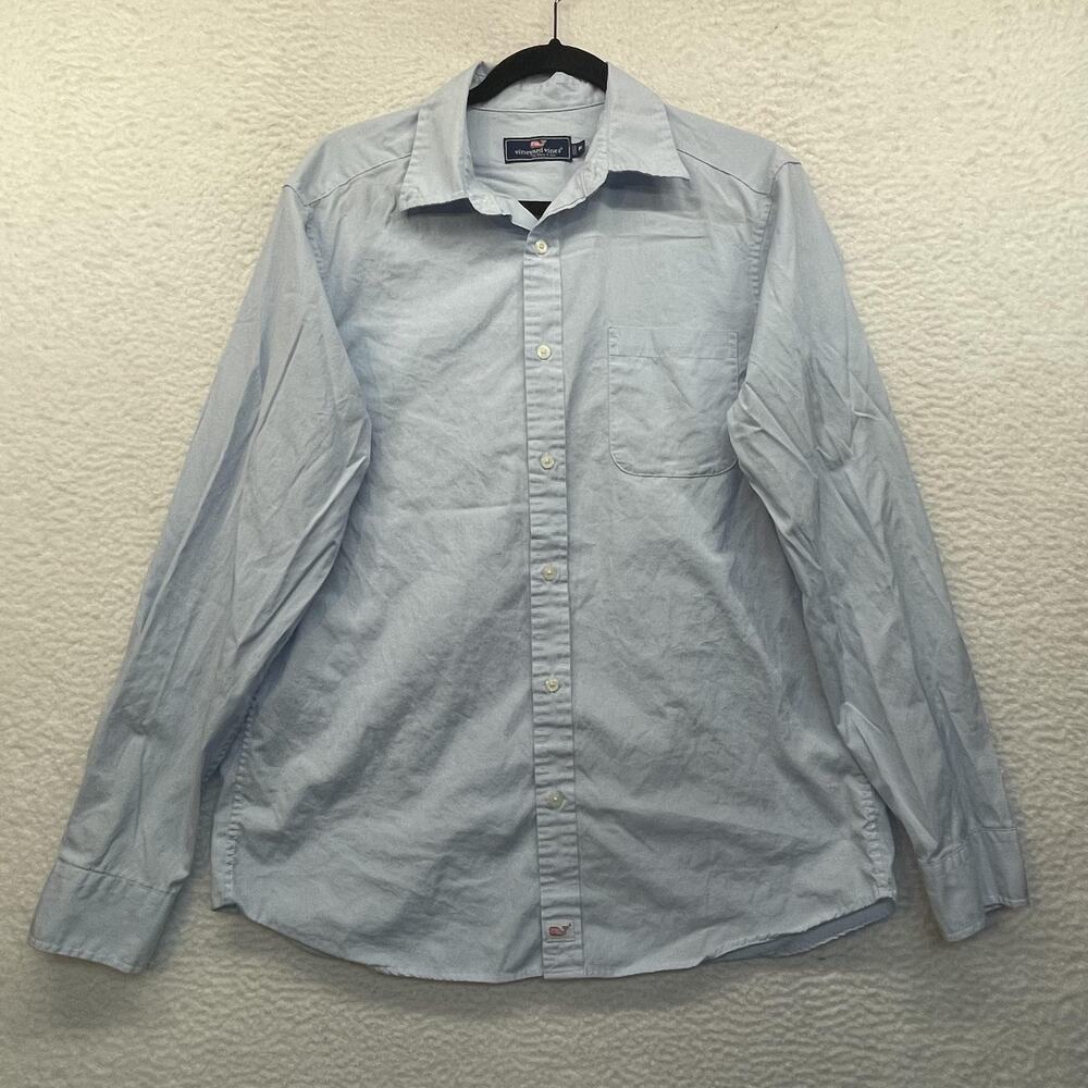 Vineyard Vines Shirt Mens Medium Classic Fit Solid Stretch Cotton Button Down